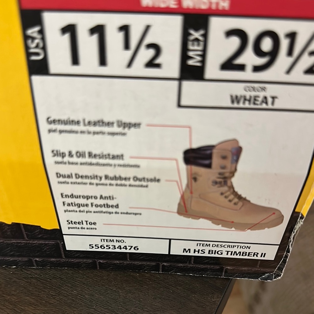 M HS Big Timber II Wheat Steel Toe Boots